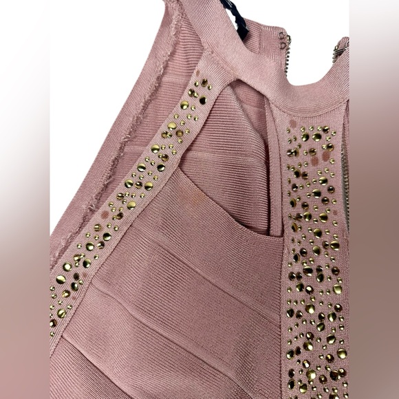 Bebe Misty Rose Embellished Bandage Bodycon Dress – Size M - Picture 9 of 16
